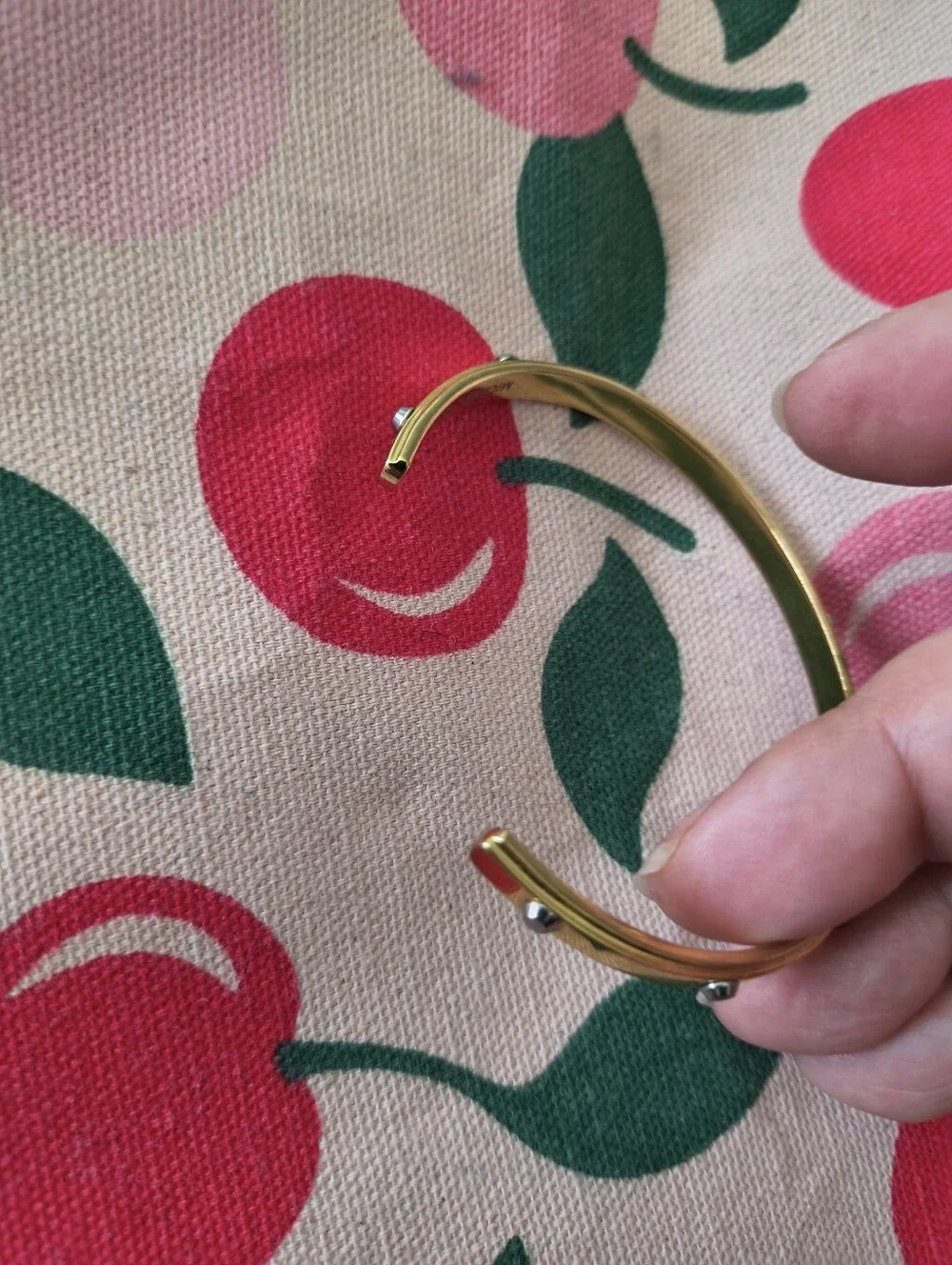 Michael Kors Heritage Astor Gold Tone Silver Studded Cuff Bangle. Estate Find